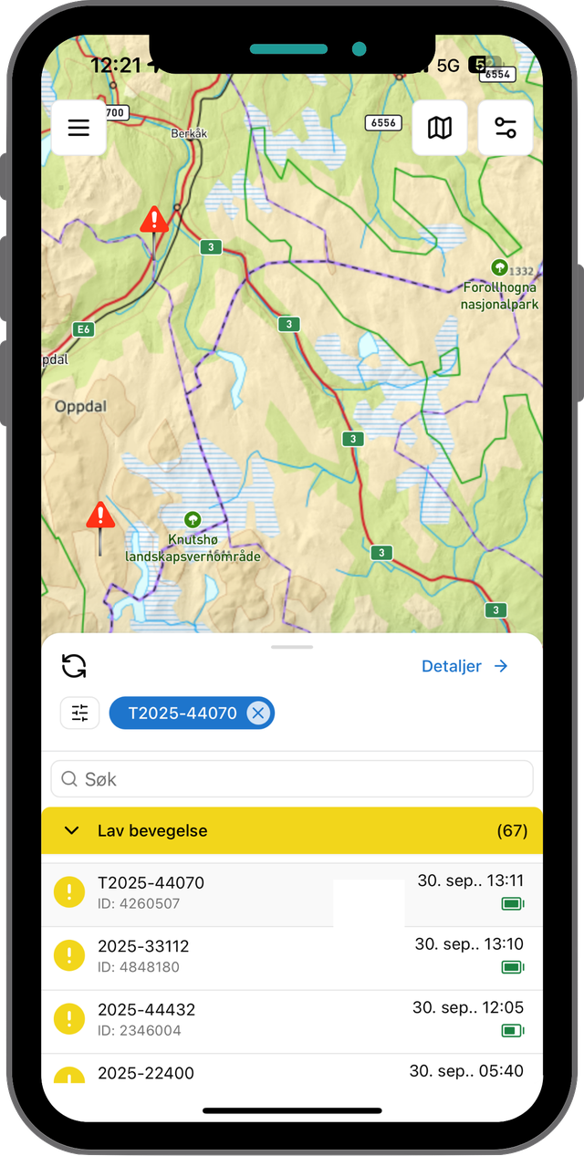 Low movement alerts in the Findmy app